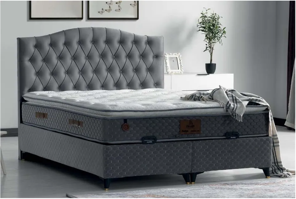 Gold Polsterbett – Anthrazit