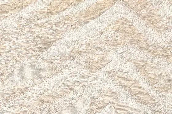 Jacquard-Samt in Creme, Nahaufnahme des eingewebten Zebramusters