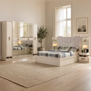 Istanbul Schlafzimmer komplett, Gesamtansicht mit Kleiderschrank, Kommode und Bett
