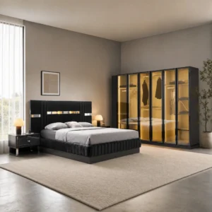 Nirvana Schlafzimmer komplett, Gesamtansicht mit Kleiderschrank, Kommode und Bett