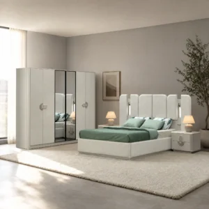 Tanca Schlafzimmer komplett, Gesamtansicht mit Kleiderschrank, Kommode und Bett