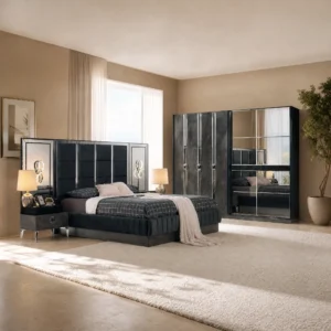 Terrassa Schlafzimmer komplett, Gesamtansicht mit Kleiderschrank, Kommode und Bett
